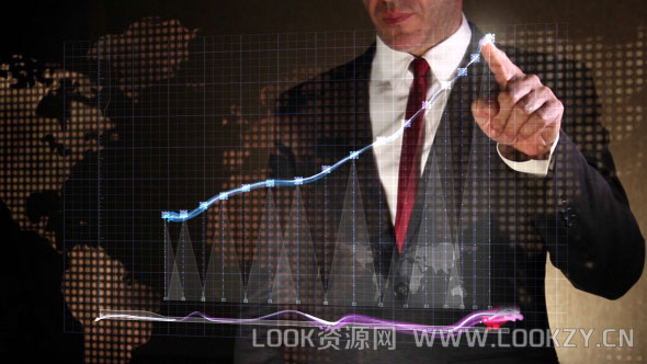 AE模板-公司企业手势图表展示LOGO片头模板 Business Success Chart
