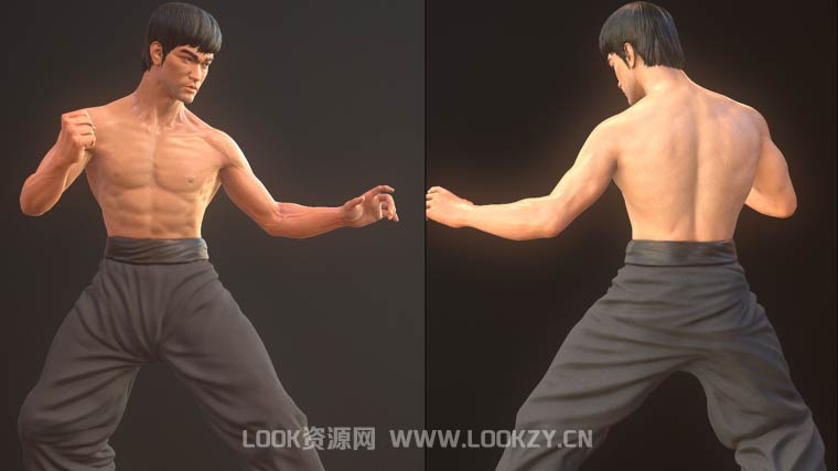3D模型-李小龙3D模型下载（格式支持MAX/OBJ/FBX）Bruce Lee Dragon Fighter