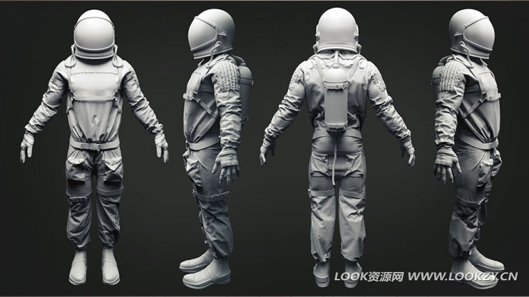 3D模型-太空宇航员三维模型 OBJ MTL 免费下载